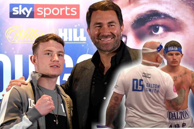 Dalton Smith hopes one day to fill Sheffield Wednesday's Hillsborough for a world title fight. (Image courtesy of George Wood/Getty Images & Sky Sports Boxing/YouTube)