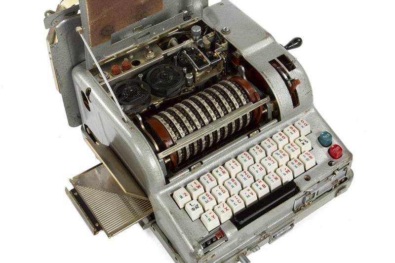 An original Soviet KGB Fialka (M-125-3M) or "Violet" cipher machine used during the Cold War to code and decode secret messages. Accompanied by an updated manual. Estimate: $8,000-$12,000.