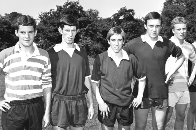 The Hearts football team training at Colinton in July 1966, including Jim Bremner on the far left.