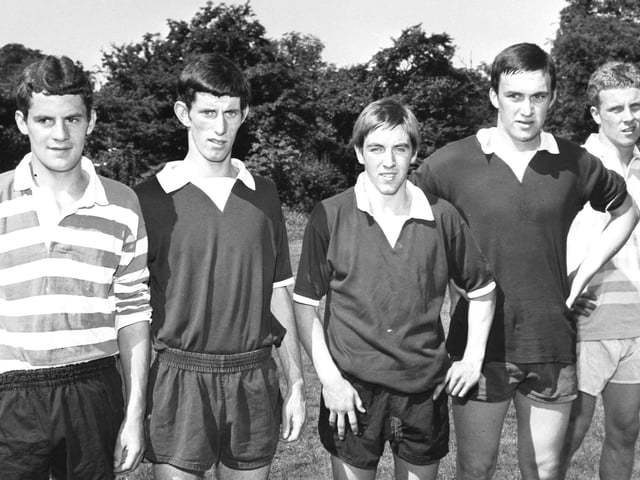 The Hearts football team training at Colinton in July 1966, including Jim Bremner on the far left.