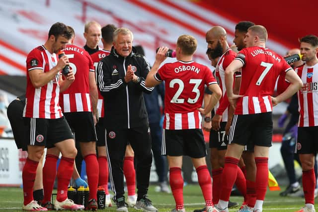 Chris Wilder delivers instructions to Sheffield United's players: Simon Bellis/Sportimage