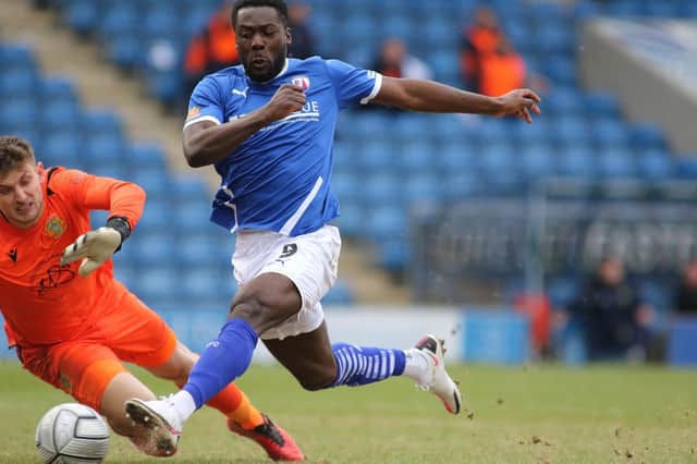 Akwasi Asante scored Chesterfield's first goal in their win against Yeovil Town.