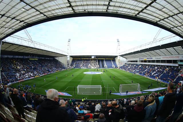 PRESTON, ENGLAND - OCTOBER 16: A general view during the Sky Bet Championship match between Preston North End and Derby County at Deepdale Stadium on October 16, 2021 in Preston, England. (Photo by Ashley Allen/Getty Images)
