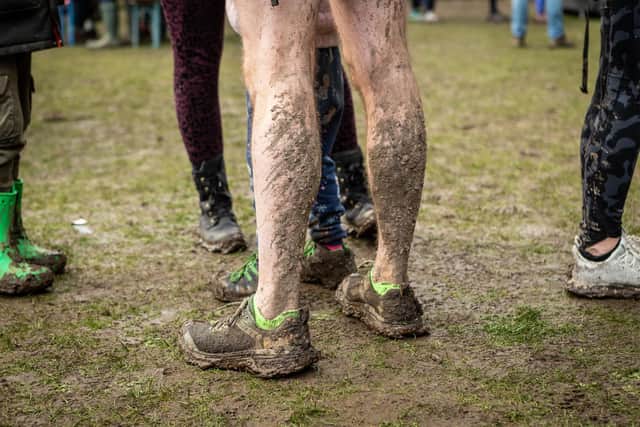 An after shot shows how muddy the course really was