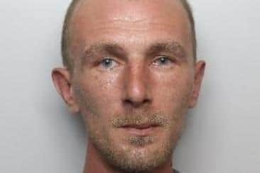 Pictured is Kieren Goodman, aged 33, of West Street, Beighton, Sheffield, who has been sentenced to 22 months of custody after he pleaded guilty to a Section 20 assault of inflicting grievous bodily harm following an assault on a man.