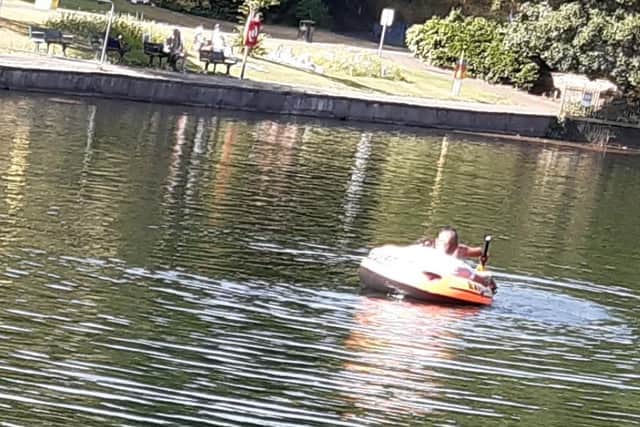 Residents are being warned to stay out of water as Sheffield faces a heatwave – a year after a man drowned in the city. Picture shows an inflatable boat on the water this weekend