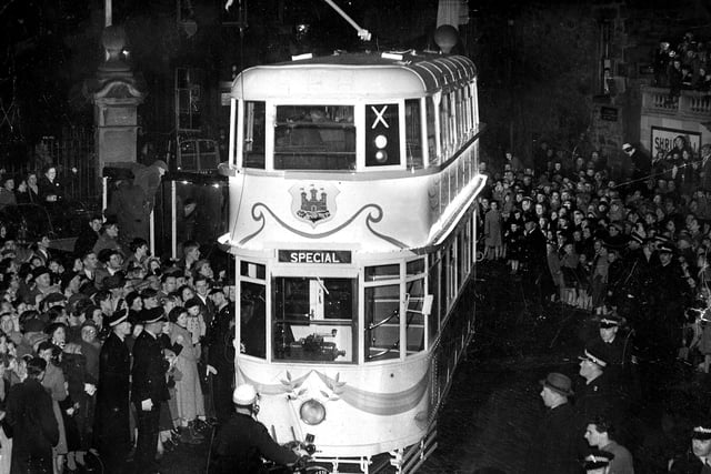The last Tram entering the Shrubhill depot on November 16, 1956.