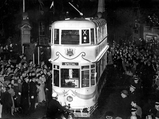 The last Tram entering the Shrubhill depot on November 16, 1956.