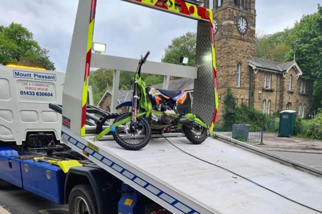 An off-road bike seized in Sheffield, where police said it had been causing a 'considerable headache'