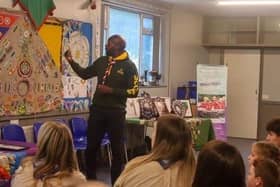 Dwayne Fields, UK Chief Scout at 30th Bradford Scout Group's reopening of revamped HQ
