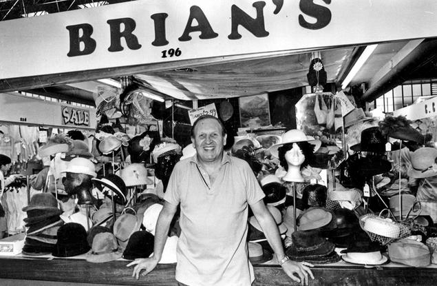 Brian's millinery stall, Sheaf Market, 1985 (picture S01816)