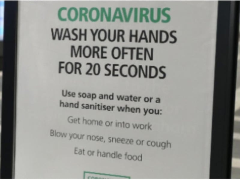 Hand sanitising and warning posters have become the norm in Doncaster.