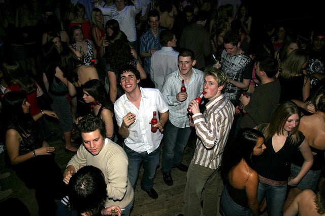 The lads having fun on the dance floor at Kingdom in February 2004