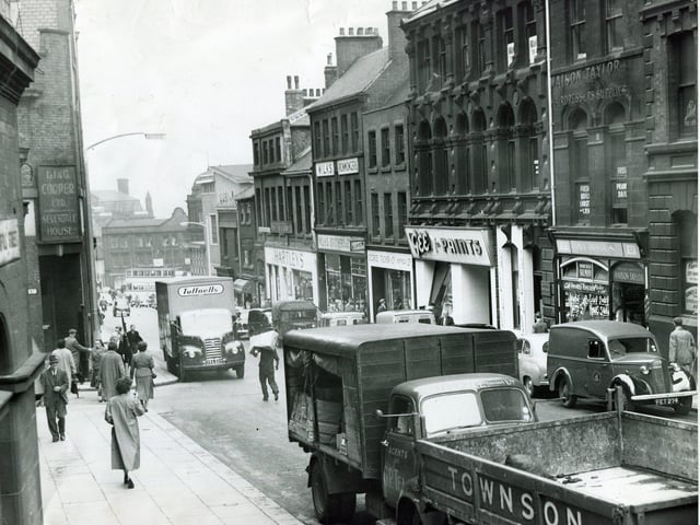 A view of Norfolk Street, Sheffield, on August 19, 1957