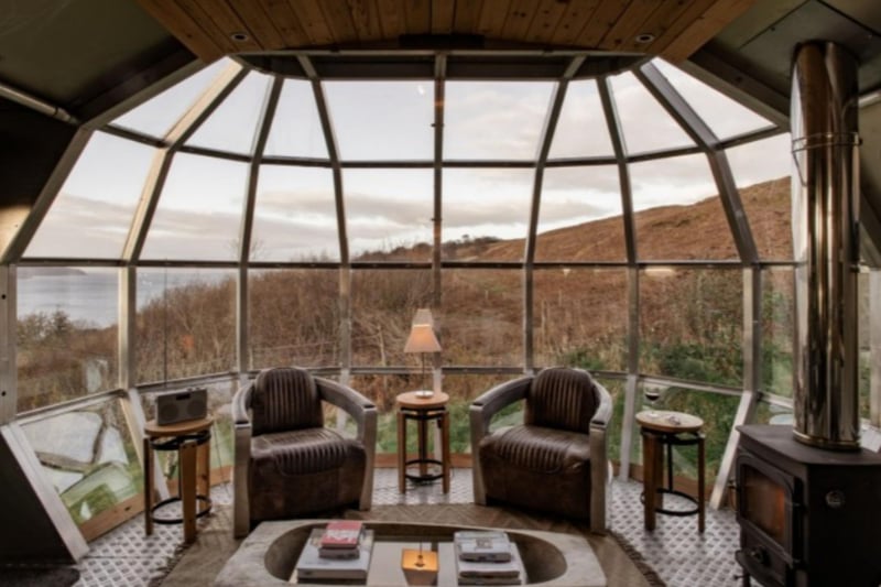 The pod offers spectacular views over the Sound of Mull.