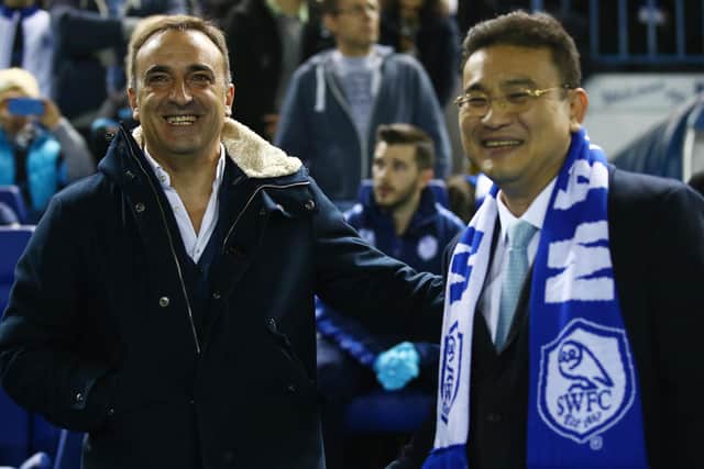 Carlos Carvalhal enjoyed a jovial chat with Dejphon Chansiri in front of the television cameras prior to Sheffield Wednesday's League Cup win over Arsenal in 2015.