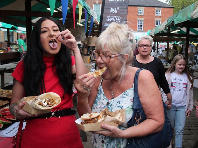Charlie and Dianne Dallas enjoyed their wraps at the Chesterfield Vegan Market in 2019