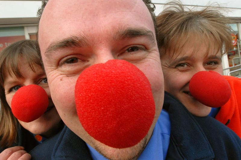 Sainsbury's staff sported their Comic Relief noses in this South Tyneside scene from 17 years ago. Here are Helen Kevin, Julie Wilson and Ian Lodge.