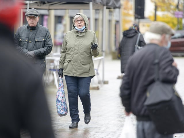 Shoppers on the lstreets of Doncaster Town centre as South Yorkshire enters the Tier-3 restrictions imposed by the government to try to halt the spread of Covid-19