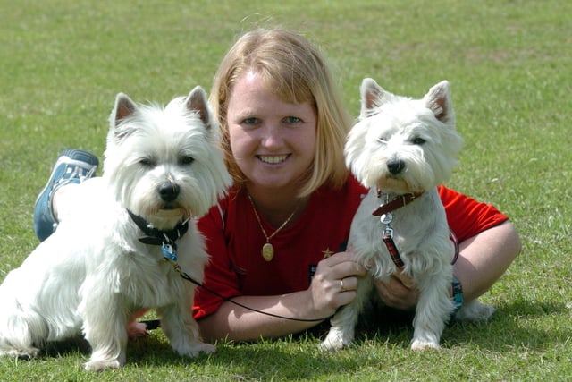 Julie Day from Wadsley with 'Max' and 'Tottie'  in 2004