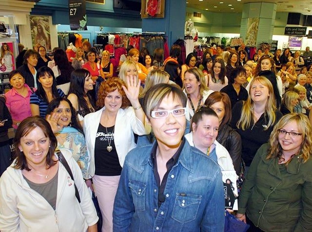 Gok Wan with fans at Debenhams, Sheffield, on June 6, 2007
