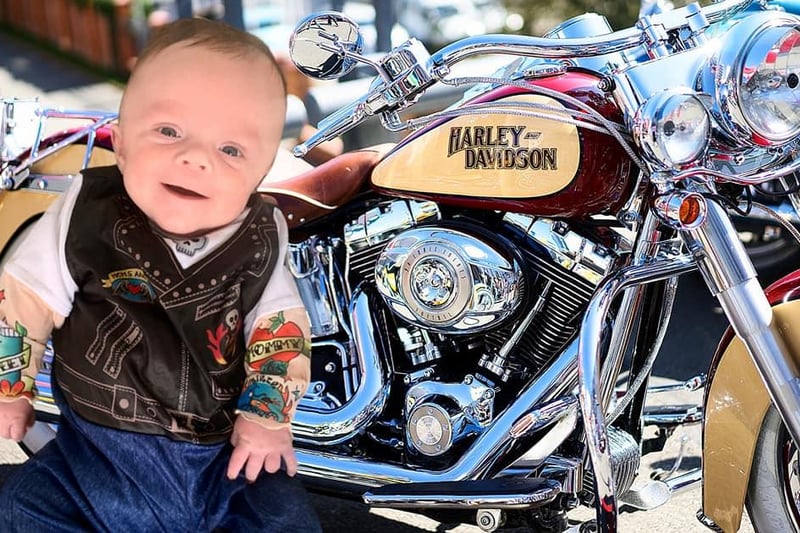Archie's a baby biker.