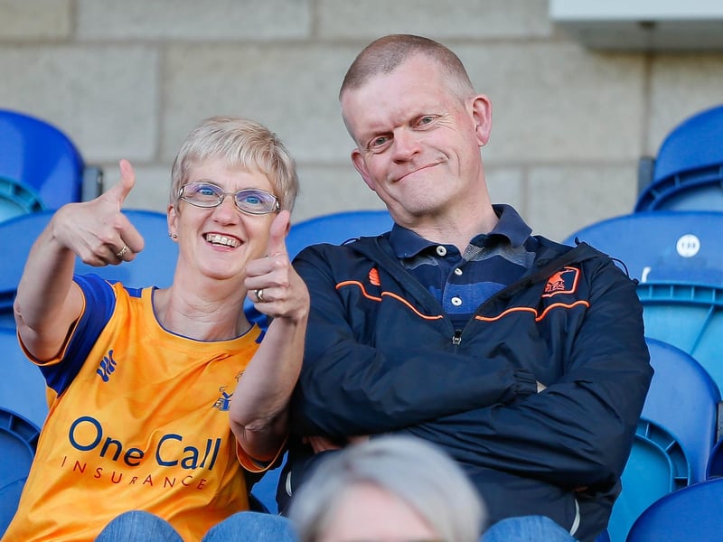 Mansfield Town fans in the stands ahead of their side's defeat to Preston North End.