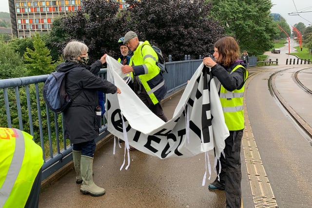 Extinction Rebellion Sheffield activists met early Friday morning to take part in the Covid-sensitive demonstration