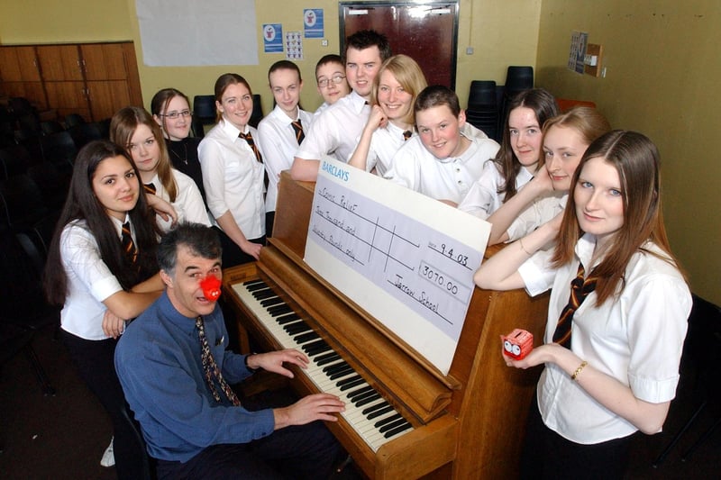 Teacher Rob Coulson and pupils from Jarrow School did their bit musically for Comic Relief over 20 years ago. Remember this?