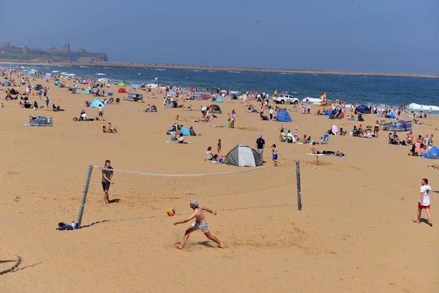 Volleyball and sun bathing was on offer at Sandhaven Beach.