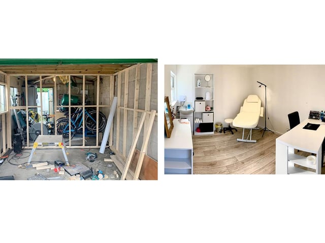 Sophie White from Stubbington, sent in these pictures of her DIY lockdown project. She has turned her garage into a beauty treatment room. Wow!