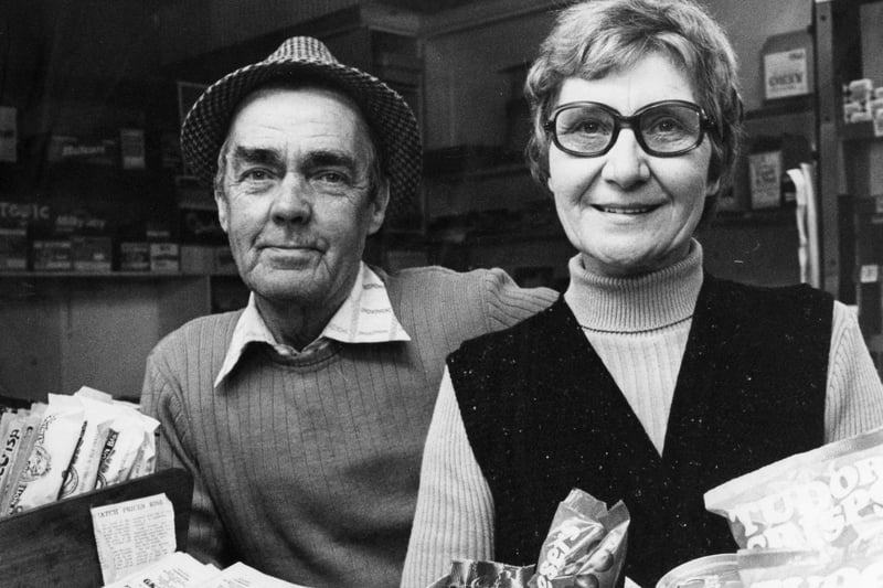 Newsagents Tom and Maisie Jackson in their newsagent shop in May 1981. Remember it?