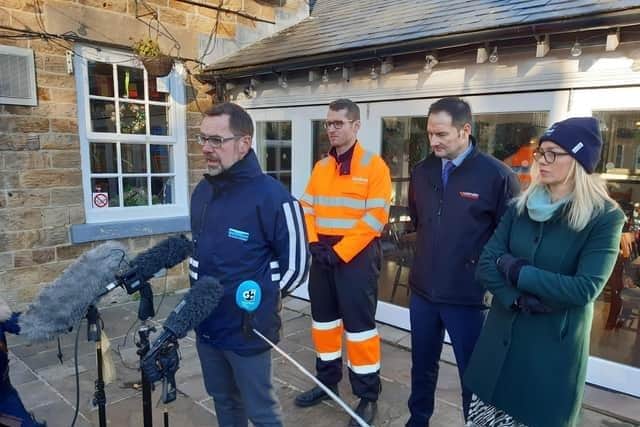 Neil Dewis, director of water at Yorkshire Water, at a press conference at The Peacock on Stannington Road.