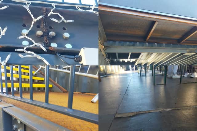 Every corner of the container park is rusted and ugly. The floor is damp and warping after just four months. How can any project that ballooned to twice its budget end up looking so cheap?