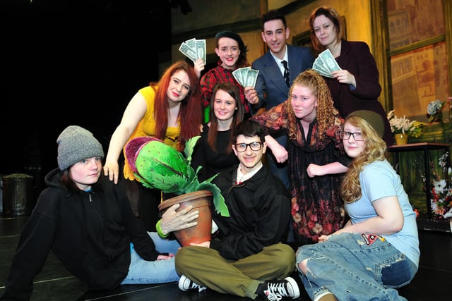 Hartlepool Sixth Form students in a scene from its production of Little Shop of Horrors 7 years ago. Do you recognise the stage stars?