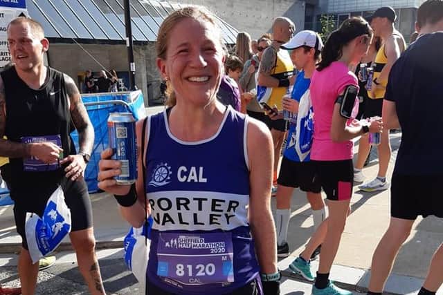 Cal Lloyd after she finished the half marathon.