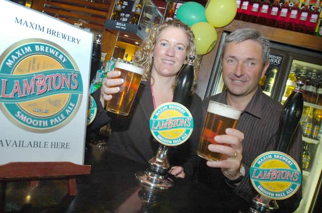 Leanne Surtees from the Lambton Worm relaunched Lambton Beer with Mark Anderson from Maxim Brewery. Remember this from 11 years ago?