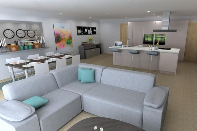 How the living and dining space inside property type A might look at the Old Bowling Green development in Crieff