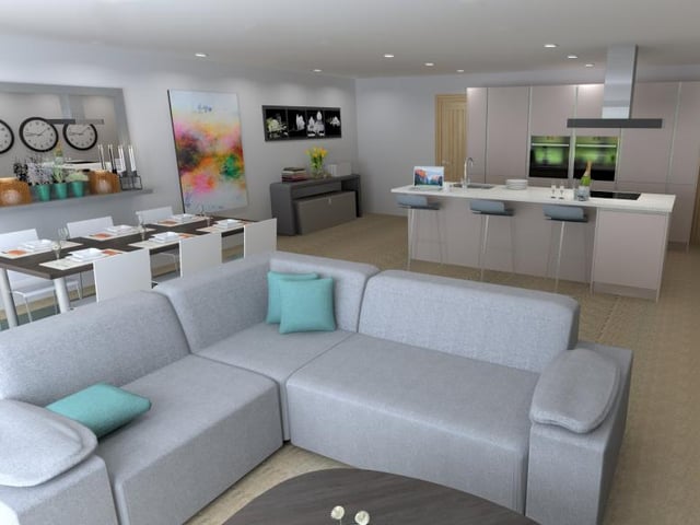 How the living and dining space inside property type A might look at the Old Bowling Green development in Crieff
