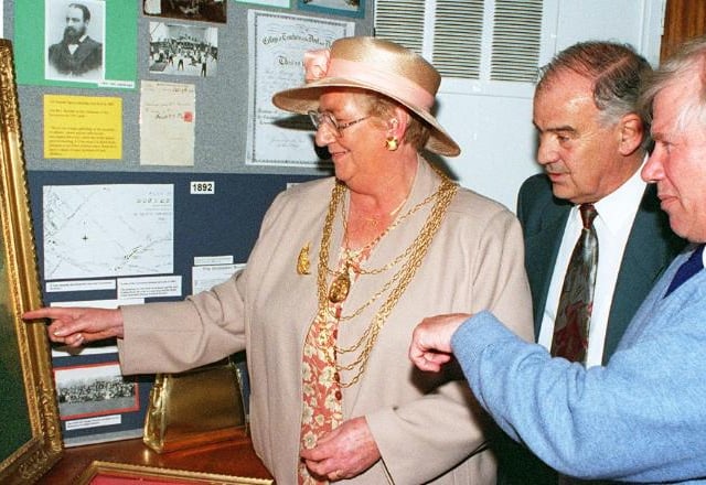 A reunion was held at the Doncaster Deaf Trust in 1997. Teacher Tony Boice here photographed with ex students.