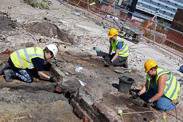 Archaeologists at work on the site. Image: Marie Caley