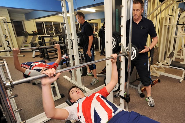 Launch of Apple Elite, training for promising young athletes from the local area.  Pictured is gym manager Steve Chambers with archer Robert Gray back in 2012