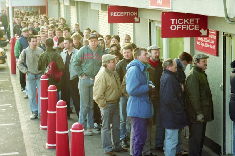 If we tell you that this photo was taken in 1992 then you would be forgiven for thinking it shows ticket queues for the FA Cup final against Liverpool. Far from it. This is just the queue for the fourth round tie at Oxford United.
