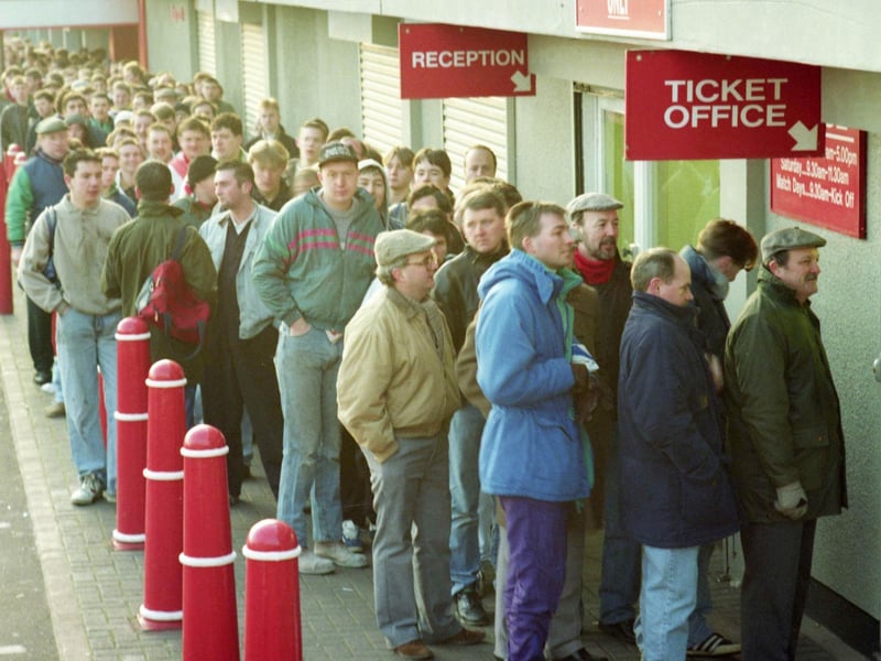 If we tell you that this photo was taken in 1992 then you would be forgiven for thinking it shows ticket queues for the FA Cup final against Liverpool. Far from it. This is just the queue for the fourth round tie at Oxford United.