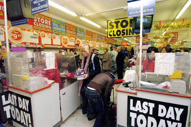 The last day of trading at Woolworth's Hillborough store in December 2008