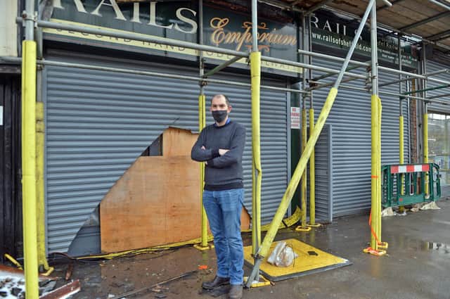 Rails of Sheffield director Adam Davies outside the store.