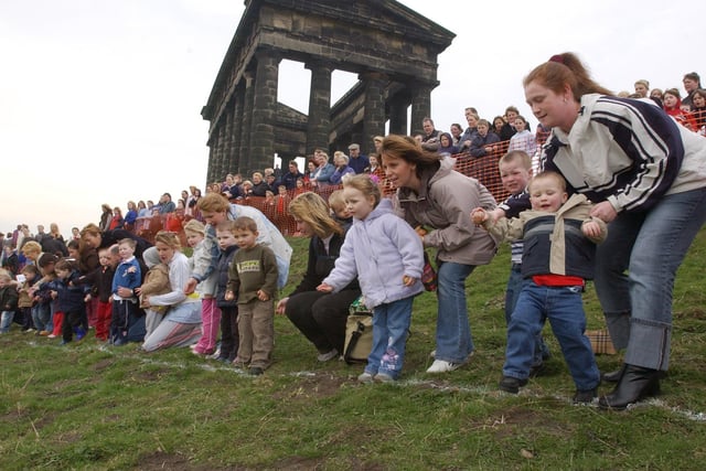 You're guaranteed fun at the annual Easter Egg Roll at Penshaw Monument and here it is in 2005. Were you in the spotlight?