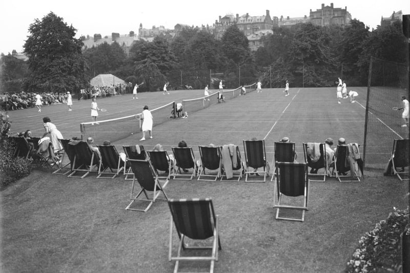 Deckchairs out ready to watch the tennis