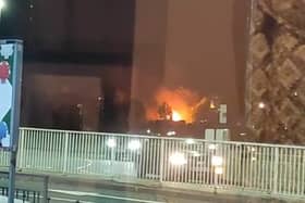 Justine James shared a video of the fire which broke out at Sheffield Transport Sports Club off the Meadowhead Roundabout