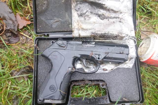 The gun which Scott Berg found while litter picking in Sheffield